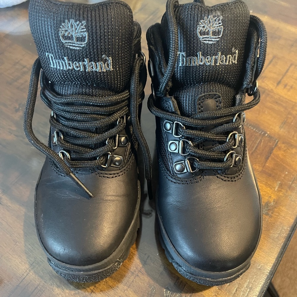 Lil boys Timberland boots black NWOB sz 10